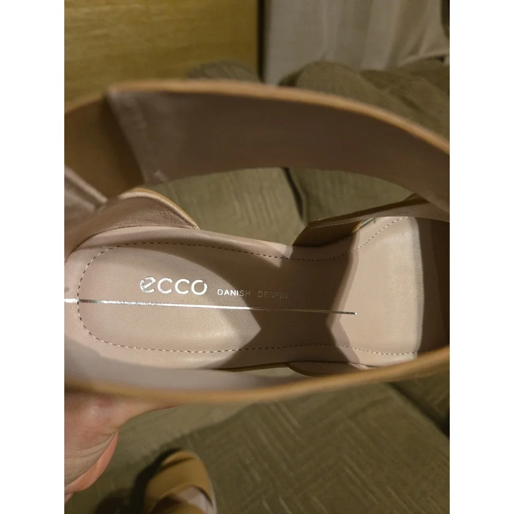 ECCO Elevate Women's Sandals Brown Leather EU 38 US 7 Casual Wedge Comfort Shoes